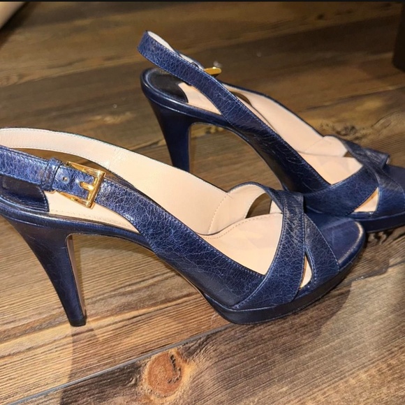 Blue Leather Prada Heels (Size 7 US) - Picture 2 of 3